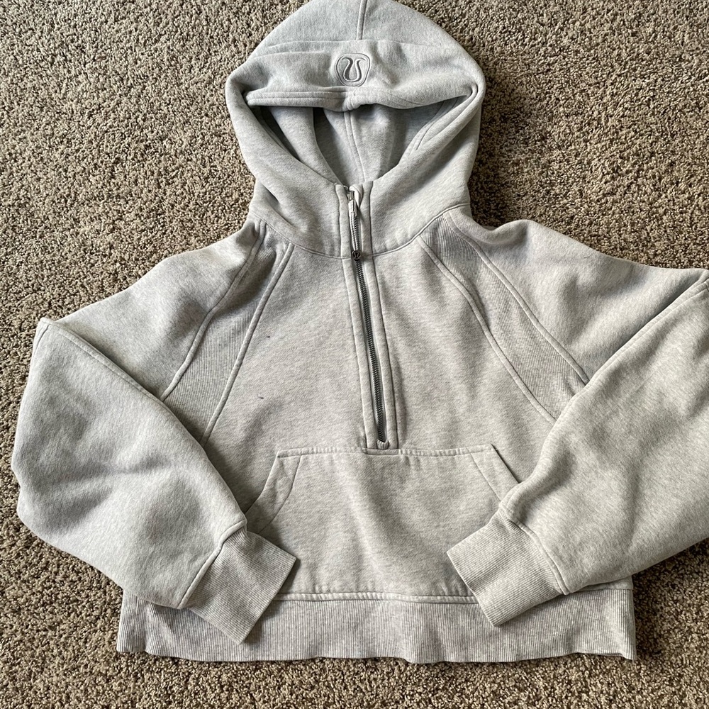 lululemon athletica Light Gray Zip-Up Sweater